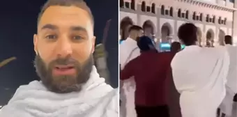 Neye uğradığını şaşırdı! Umre ziyareti yapan Benzema ilgiden yürüyemedi