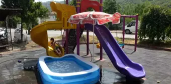 Tokat'ta 12 yaşındaki çocuk kendi aqua parkını kurdu