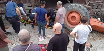 Safranbolu'da traktör devrildi, 1 kişi ağır yaralandı