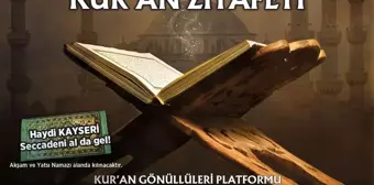 Kur'an Gönüllüleri Platformu, Kayserililere Kur'an Ziyafeti Sunacak