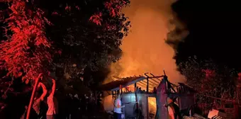 Düzce'de samanlıkta çıkan yangını itfaiye söndürdü