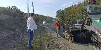 Demirköy ilçesinde yol yapım çalışması devam ediyor