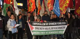 Ankara Emek ve Demokrasi Güçleri, İsrail'in Filistin'e Yönelik Saldırılarını Protesto Etti.