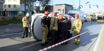 Şişli'de Kaza: Otomobil Kaldırıma Çarptı, Trafikte Yoğunluk Oluştu