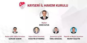 Kayseri İl Hakem Kurulu Başkanı ve üyeleri atandı