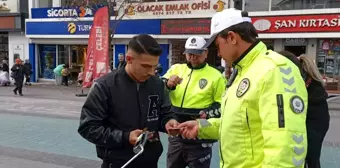 Bolu'da İzzet Baysal Caddesi'nde Motosiklet Denetimi