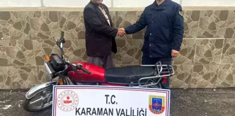 Mersin'de çalınan motosiklet Karaman'da bulundu