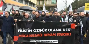 Bitlis'te İsrail'in Gazze'ye yönelik saldırılarını protesto yürüyüşü düzenlendi