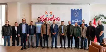 Kuşadasıspor'un yeni başkanı Ferdi Zenginoğlu ve yönetimi Kuşadası Belediye Başkanı ile bir araya geldi