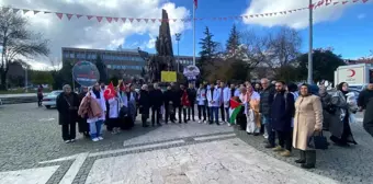 Uşak'ta sağlık çalışanları Filistin için 'sessiz yürüyüş' yaptı