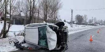 Bingöl'de takla atan cipin sürücüsü yaralandı