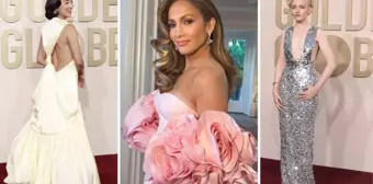 Altın Küre Ödül töreninde şıklıkları ile göz kamaştırdılar! Jennifer Lopez rakiplerini gölgede bıraktı