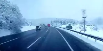 Bursa-Ankara Karayolunda Yoğun Kar Yağışı