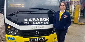 Karabük'ün tek kadın minibüs şoförü göreve başladı