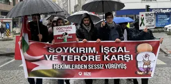 Rize'de Tıp Fakültesi Öğrencileri İsrail'in Gazze'ye Yönelik Saldırılarını Protesto Etti