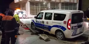 Çorum'da polis otosu kaza yaptı