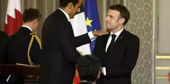 Fransa Cumhurbaşkanı Macron ve Katar Emiri Al Thani bir araya geldi