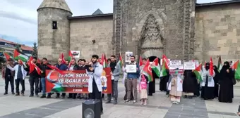 Erzurum'da Hekimler ve Sağlık Çalışanları İsrail'in Gazze'ye Saldırılarını Protesto Ediyor