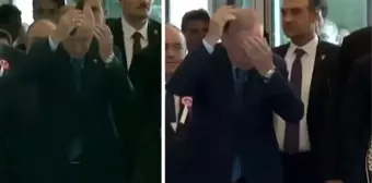 Cumhurbaşkanı Erdoğan, AYM törenine giderken saçlarını taradı