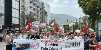 Bursa ve Kütahya'da İsrail'in Gazze'ye saldırılarına tepki yürüyüşleri düzenlendi