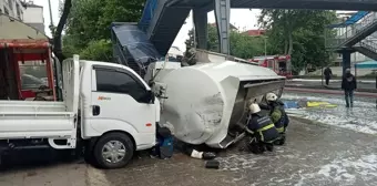 Gölcük'te Akaryakıt Yüklü Tanker Devrildi