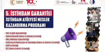 Ankara Kalkınma Ajansı ile Ankara Sanayi Odası Sürekli Eğitim Merkezi iş birliğinde düzenlenen 5. İstihdam Atölyesi Meslek Kazandırma Programı başvuruları sona eriyor