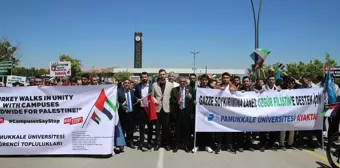 PAÜ Öğrencileri İsrail'in Gazze'ye yönelik saldırılarını protesto etti