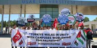 Uşak Üniversitesi Öğrencileri İsrail'in Gazze'ye Saldırılarına Tepki Gösterdi