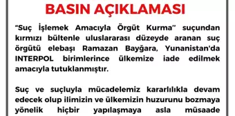 Adana Valiliği, suç örgütü elebaşı Ramazan Bayğara'nın Yunanistan'da yakalandığını açıkladı