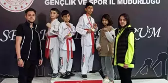 Erzurum'da Okul Sporları Taekwondo Müsabakalarında Oltulu Sporcular İl Birincisi Oldu