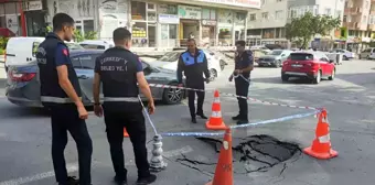 Çerkezköy'de Yol Çöktü, Araçta Maddi Hasar Oluştu