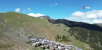 Ahşap mimarisi ile ünlü Yanıklı Köyü Yaylasının muhteşem bahar manzarası