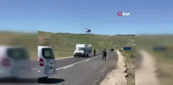 Tekman'da otomobil takla attı, yaralılar ambulans helikopterle hastaneye kaldırıldı