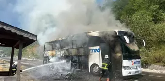 İnebolu'da Yolcu Otobüsünde Yangın Çıktı