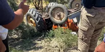 Hatay'da zeytin bahçesine uçarak ters dönen traktörün sürücüsü hayatını kaybetti