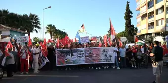 Kuşadası'nda İsrail'in Gazze'ye yönelik saldırıları protesto edildi