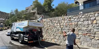 Bodrum'da su kesintisi yaşanan evlere tankerlerle su veriliyor