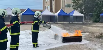 Erasmus+K152 YOU Gençlik Değişimleri kapsamında Burdur'a gelen öğrencilere yangın ve afetle mücadele eğitimi verildi