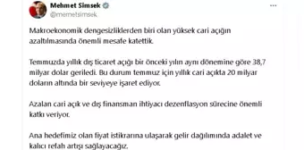 Şimşek: Yüksek Cari Açık Azaldı