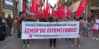 TKP Üyeleri ABD Gemisine İzmir Limanı'nda Protesto Düzenledi