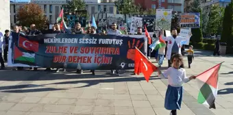 Erzurum'da Sağlık Çalışanlarından Gazze'ye Destek Yürüyüşü