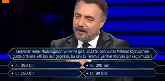 2023'te Fatih Sultan Mehmet Köprüsü'nden günde ortalama 240 bin taşıt geçerken, bu sayı 15 Temmuz Şehitler Köprüsü için kaç olmuştur?