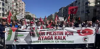 Kayseri'de Filistin İçin Yürüyüş Düzenlendi