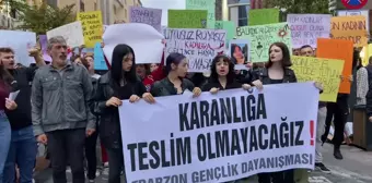 Trabzon'da Kadın Cinayetlerine Karşı Protesto Yürüyüşü