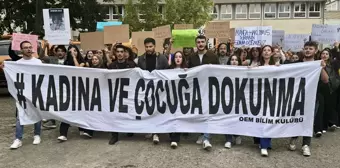 KTÜ'de Kadına Yönelik Şiddetle Mücadele Yürüyüşü