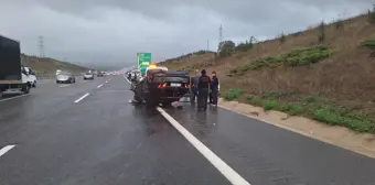 Kocaeli'de Otoyolda Takla Atan Cipe Yabancı Uyruklu Yaralılar