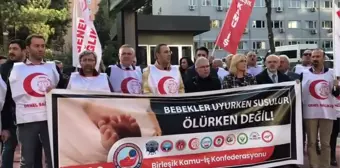 Samsun İl Sağlık Müdürlüğü Önünde 'Yenidoğan Çetesi' Protestosu