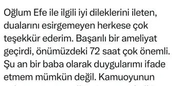 Başkan Uysal, Oğlu E.U.'nun Sağlık Durumu Hakkında Açıklama Yaptı