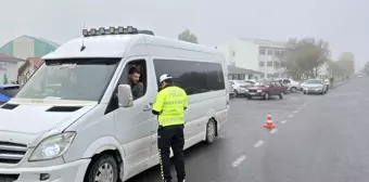 Ağrı'da Öğrenci Güvenliği İçin Okul Servisi Denetimleri Devam Ediyor