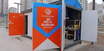 Talas Belediye Başkanı Yalçın, Afete Hazırlık Günü'nde Acil Durum Konteynerlerini Tanıttı